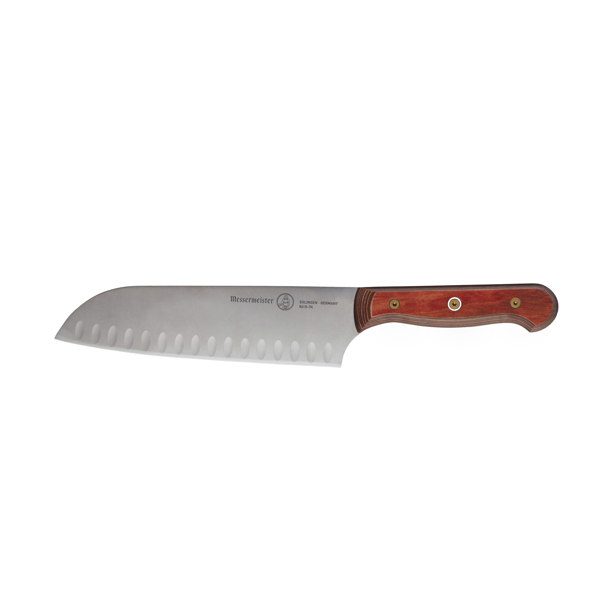 Custom Red Kullens Santoku Knife - 7"