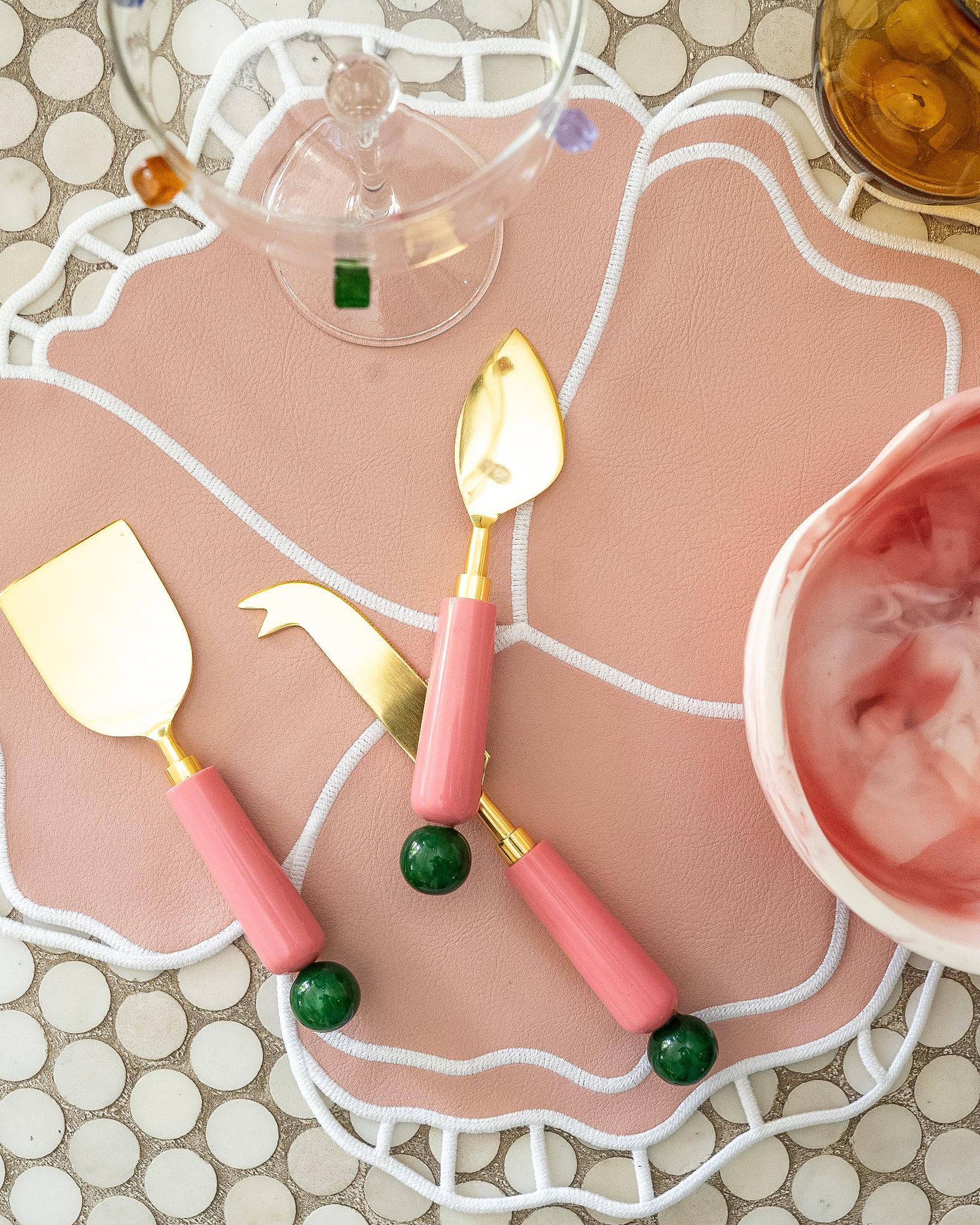 Pink & Green Cheese Knives