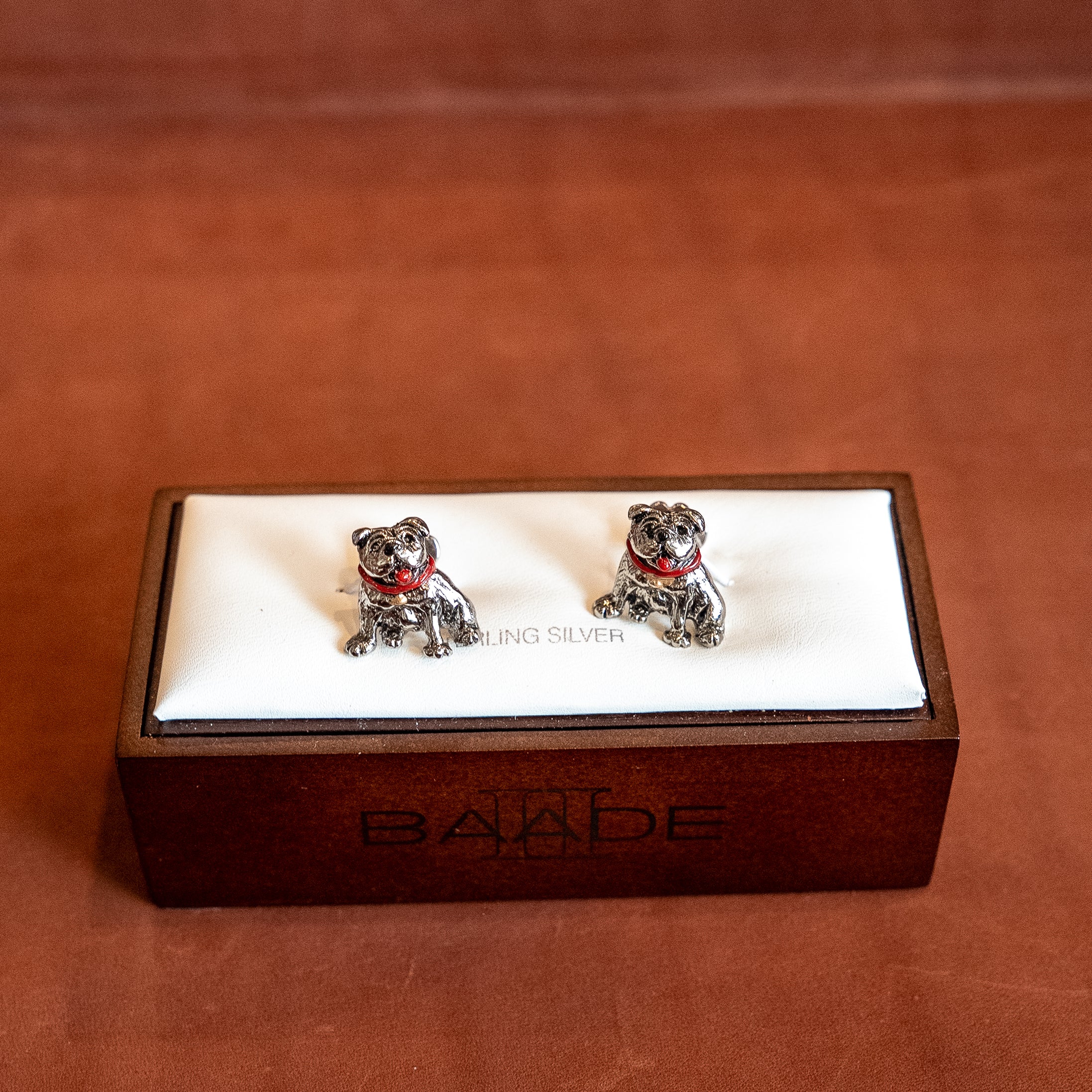 English Bulldog Sterling Silver Cufflinks
