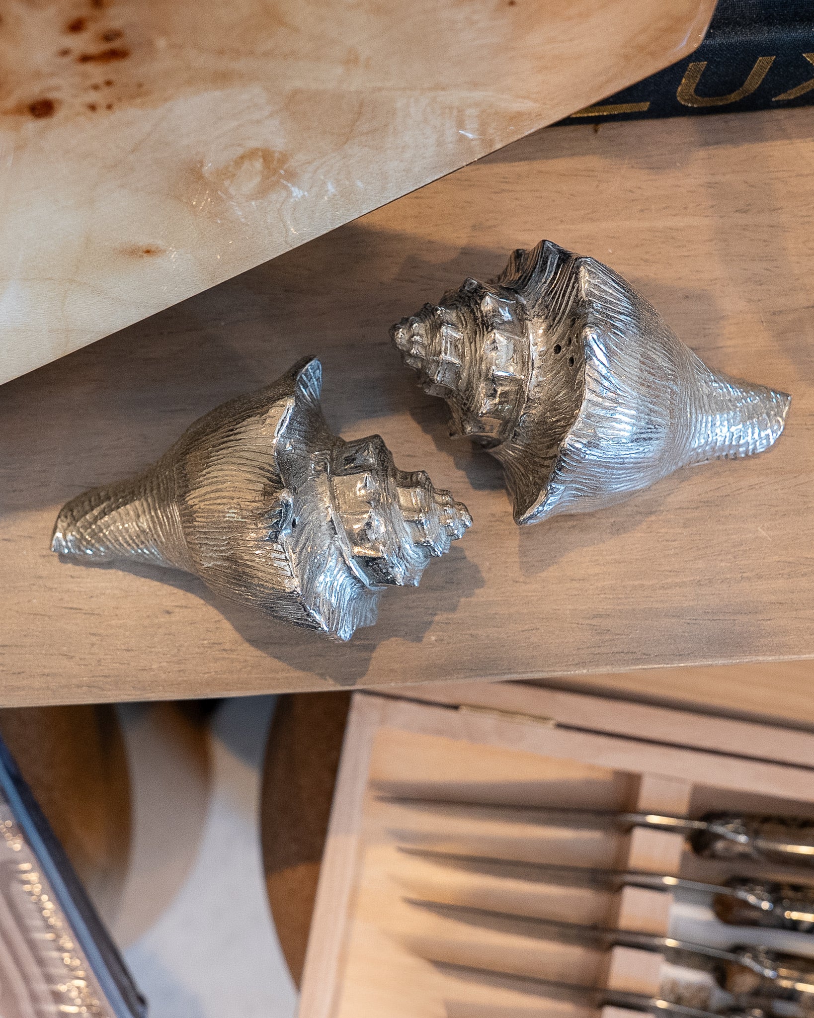 Pewter Conch Shell Salt & Pepper Set