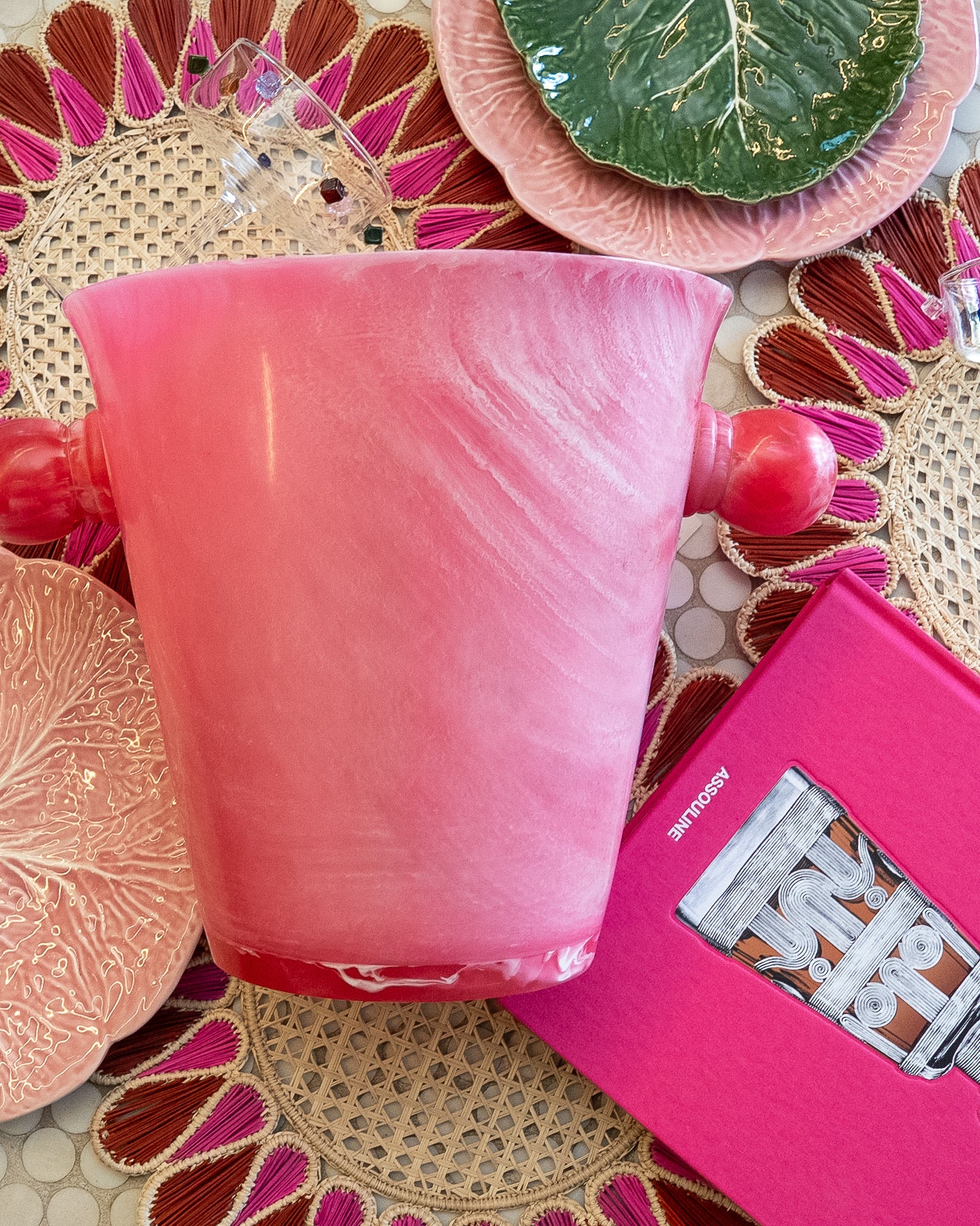 Pink Resin Ice Bucket