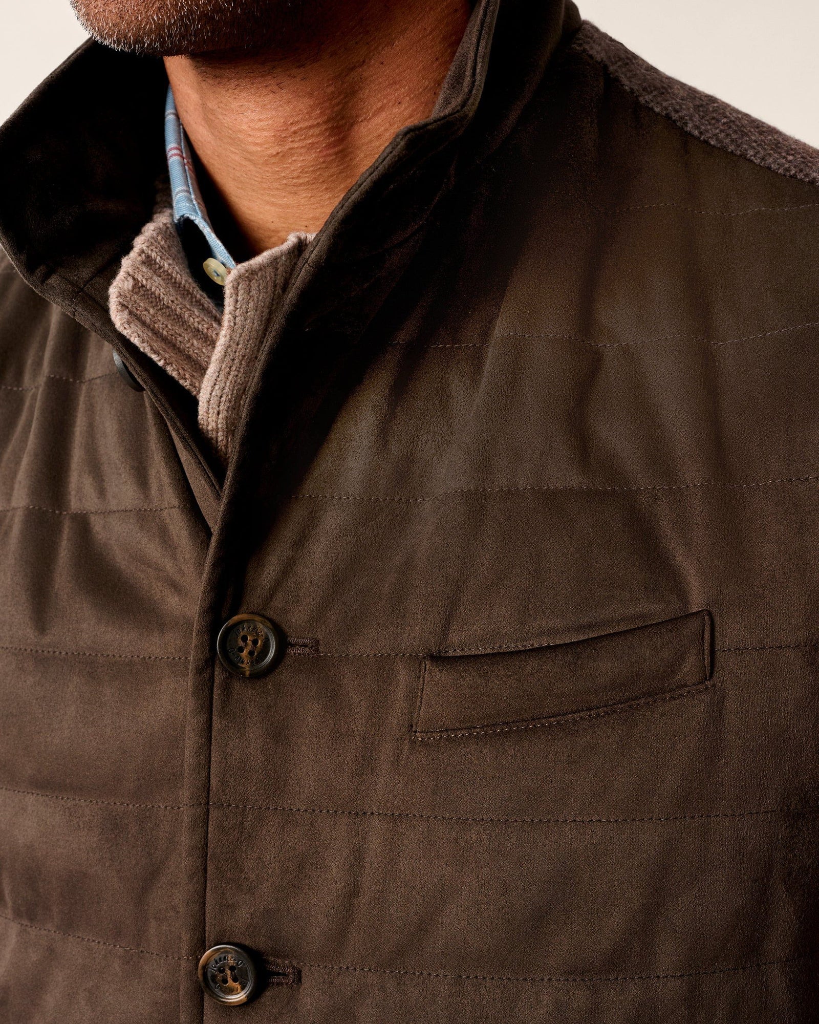 Corde Top Shelf Faux Suede Quilted Vest