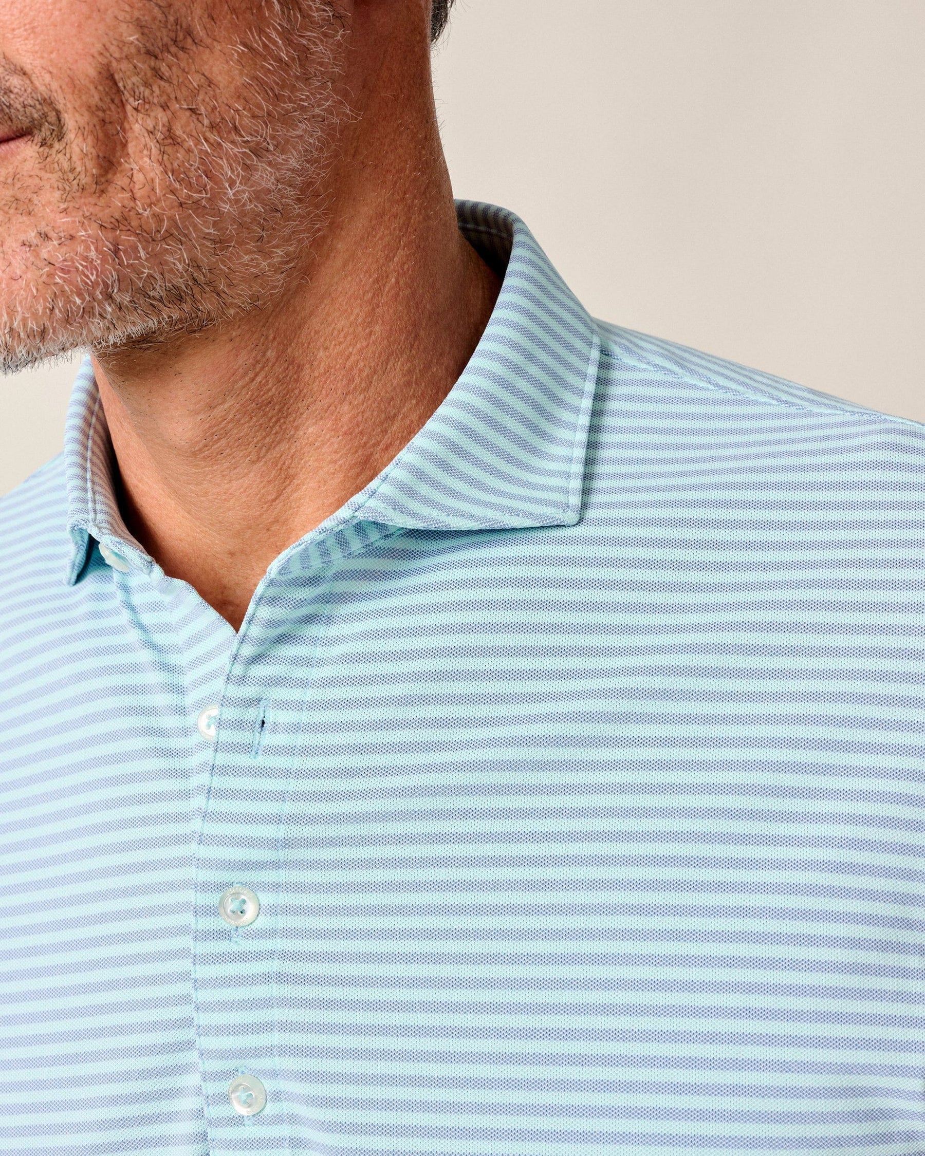 Stetson Stripe Performance Mesh Polo