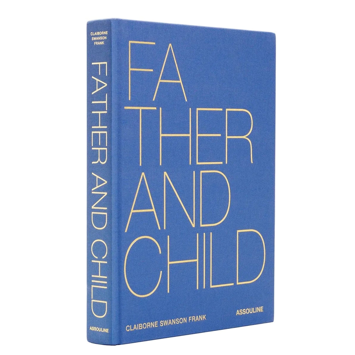 Blue book titled 'Father and Child' on a white background