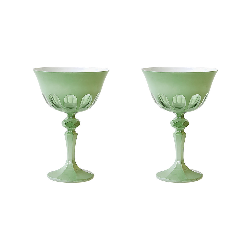 Rialto Glass Coupe Pale Sage - Set of 2