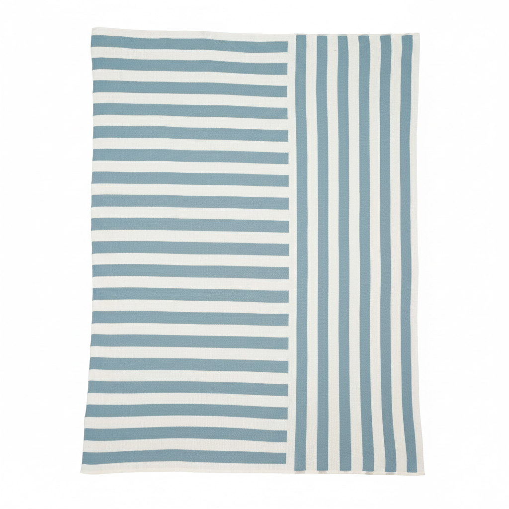 Coastal Stripes Throw Blanket - Blue