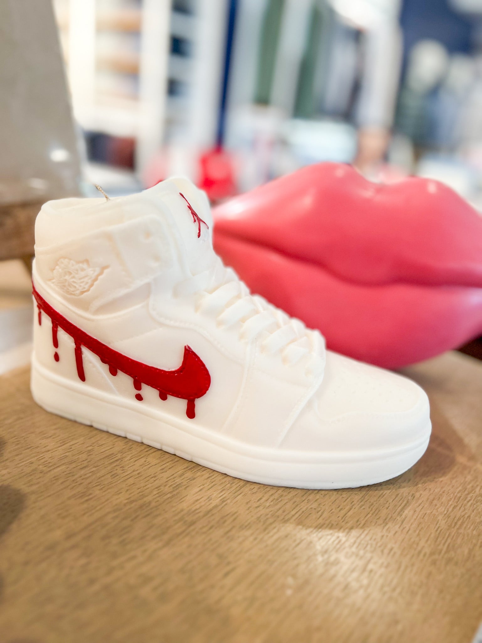 White/Red Don't Drip Candle