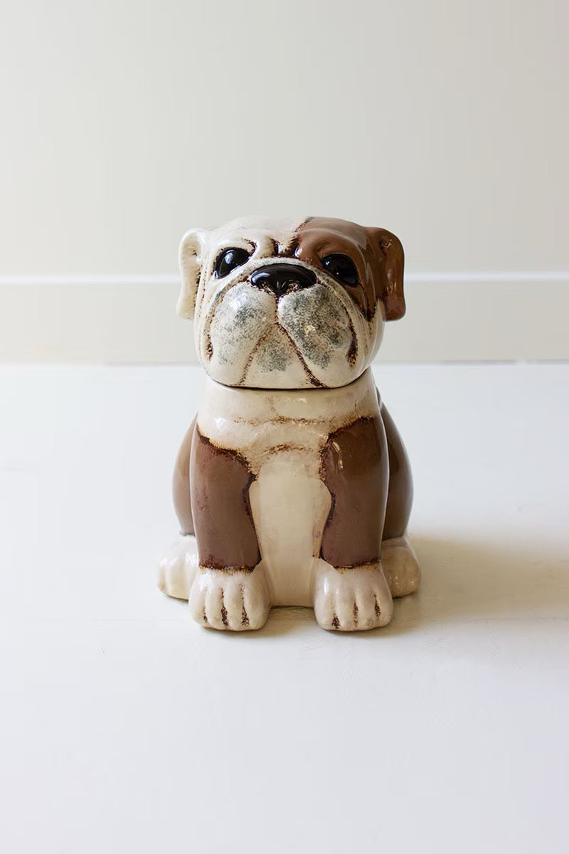 Ceramic Bulldog Canister
