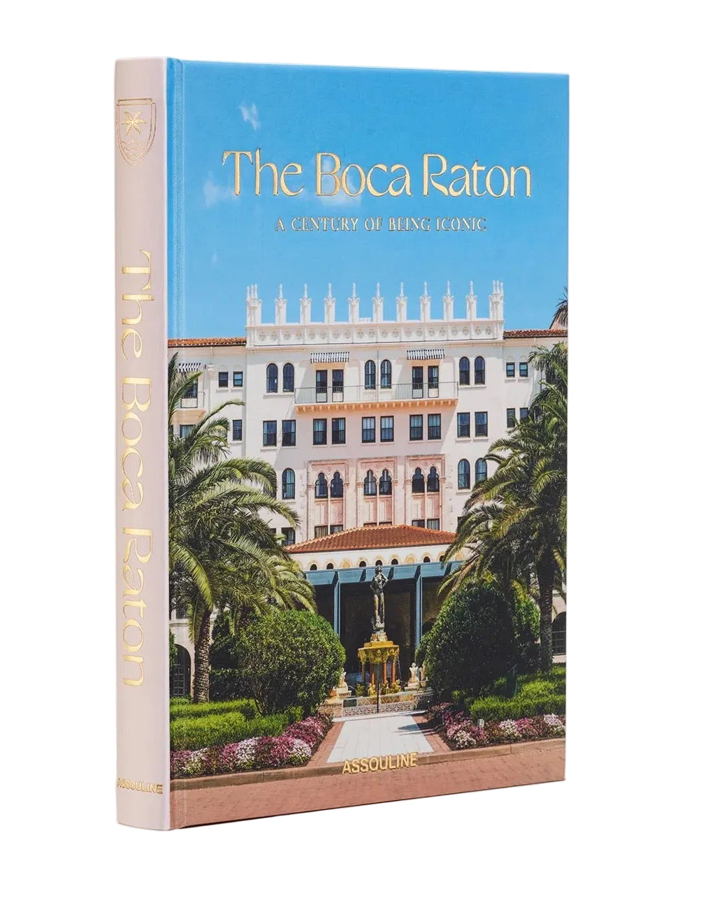 Book cover of 'The Boca Raton' with a scenic view of a building and garden on a white background