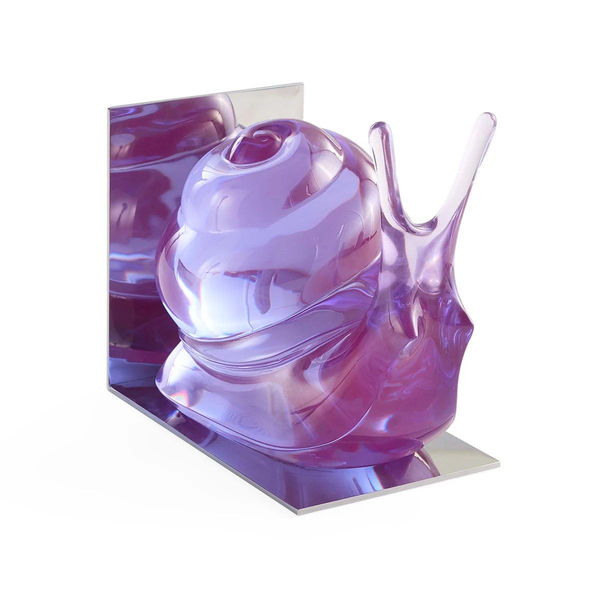 Purple ACRYLIC SNAIL BOOKENDS