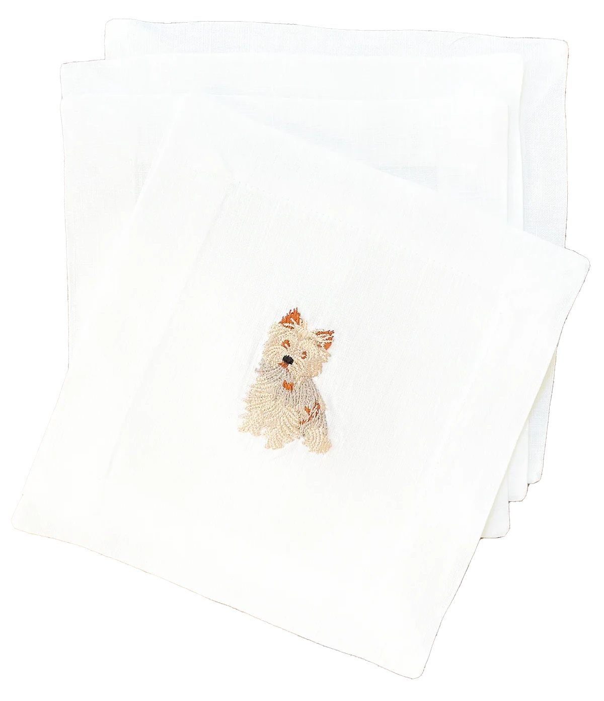 Small dog plush toy on a white background