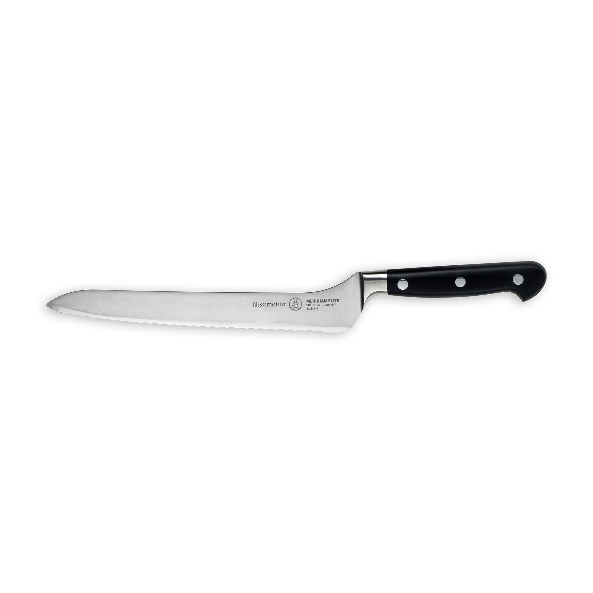 Meridian Elite Offset Scalloped Bread Knife - 8"