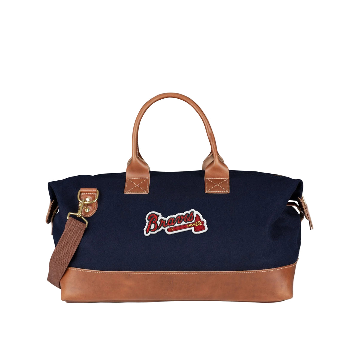 Atlanta Braves Script Navy Weekender Duffle Bag