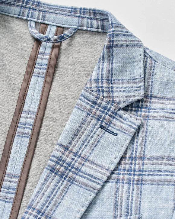 Samuel Printed Plaid Knit Stretch Sport Coat