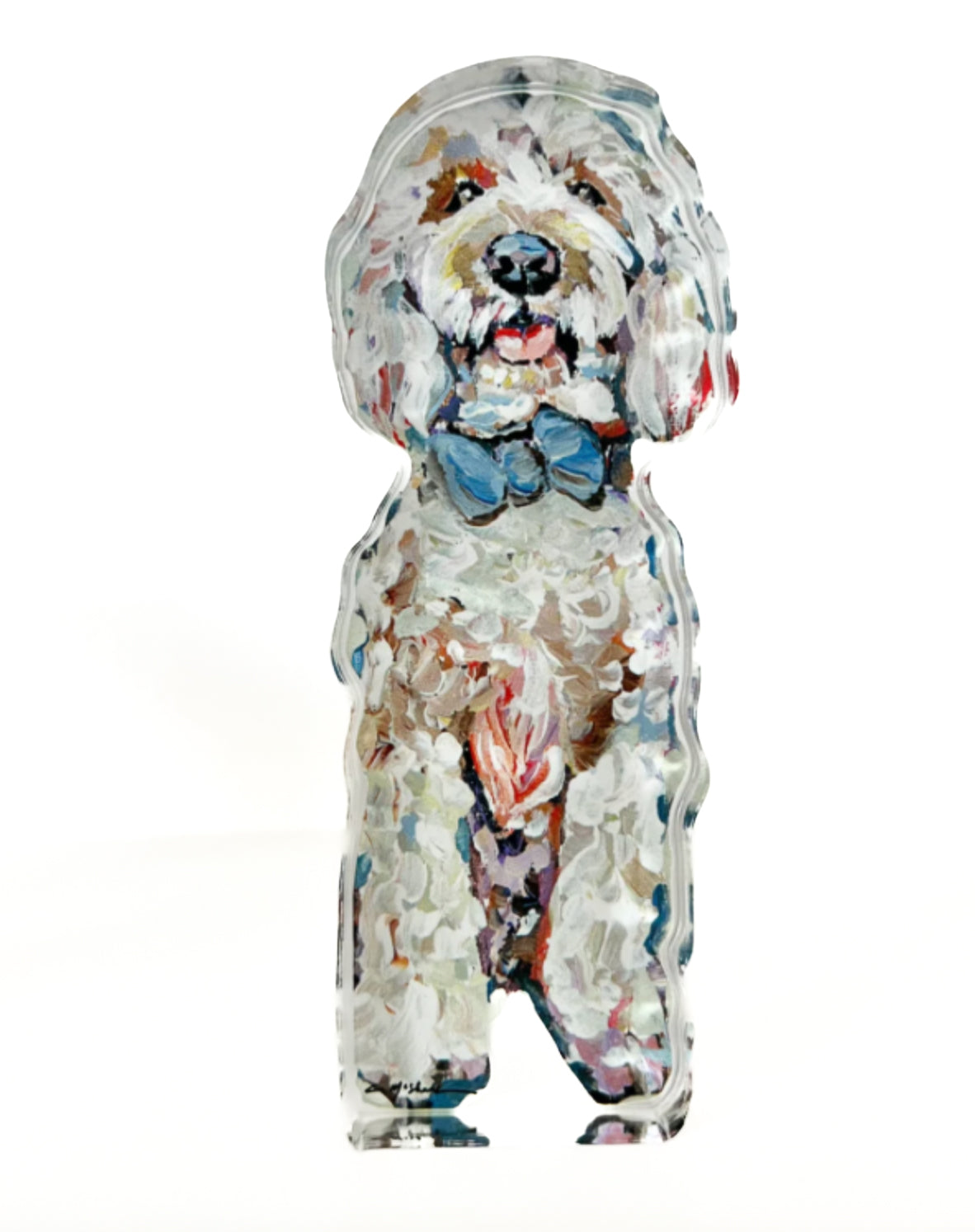 Golden Doodle Blue Bow