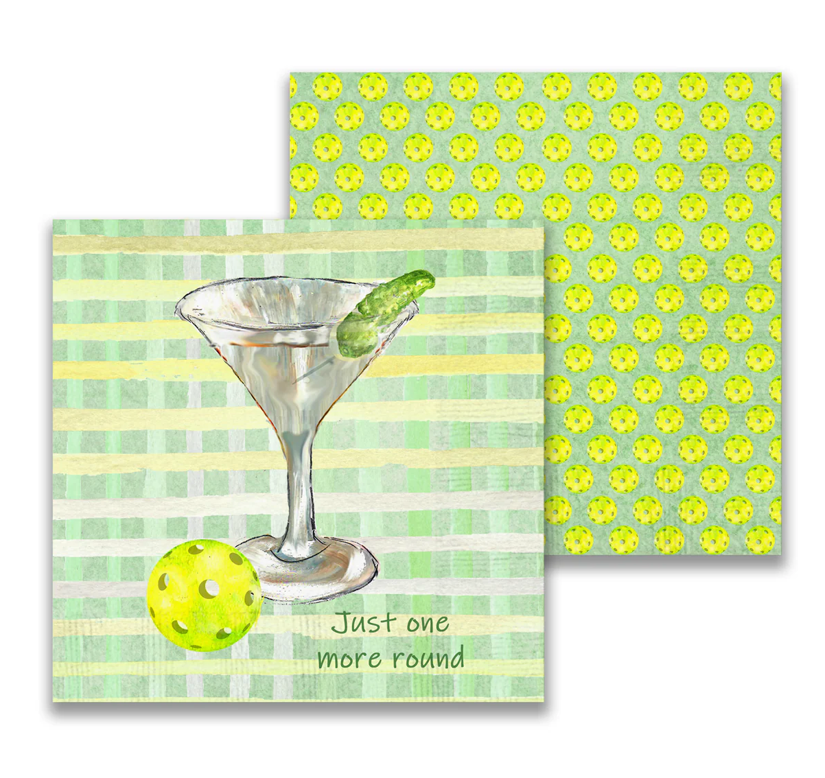 One More Round of Pickleball Cocktail Napkin