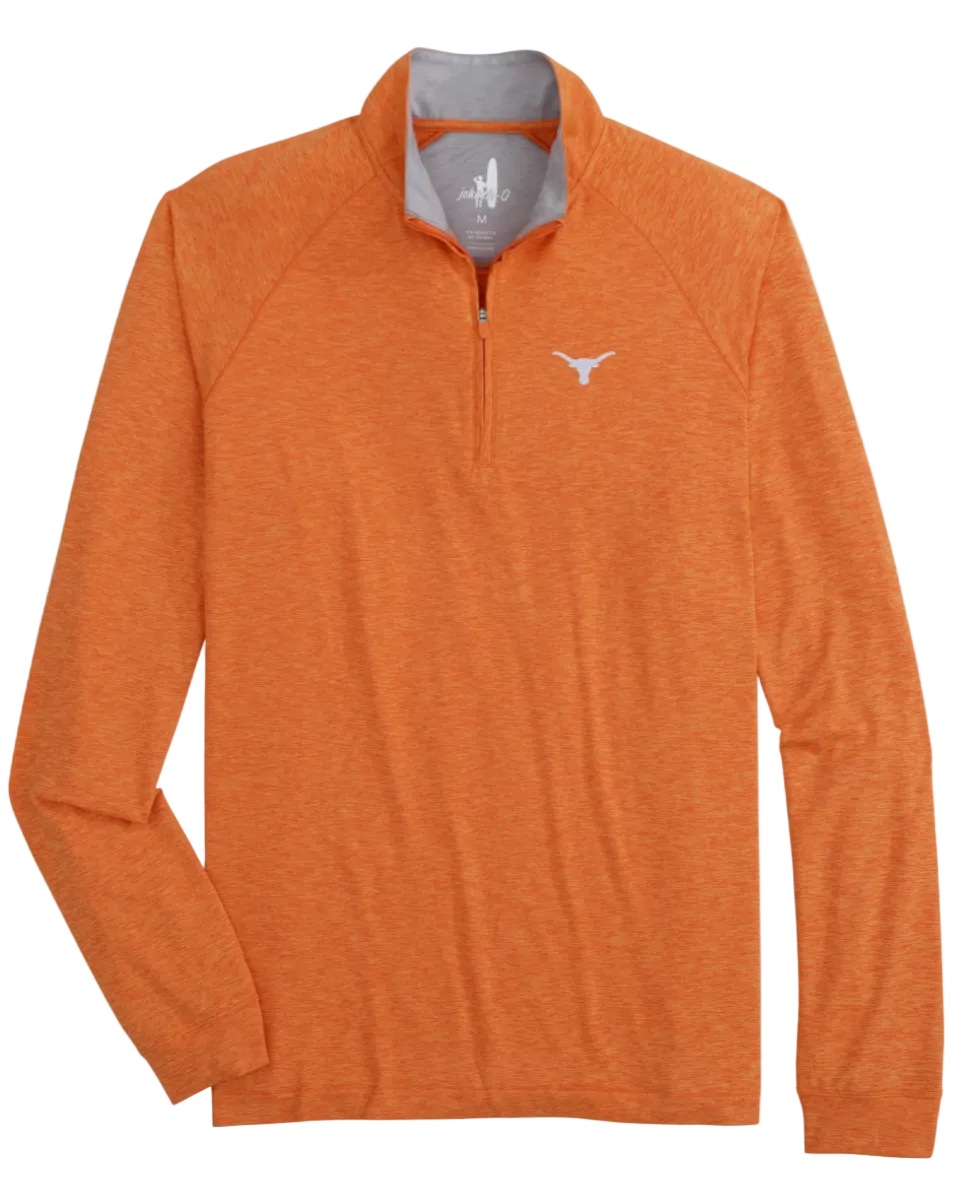 Orange long-sleeve shirt with a logo on a white background