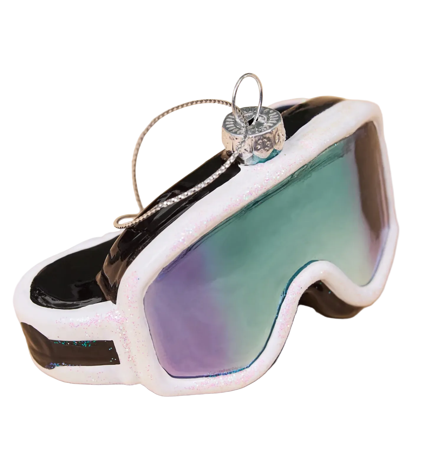 Ski goggles ornament on a beige background