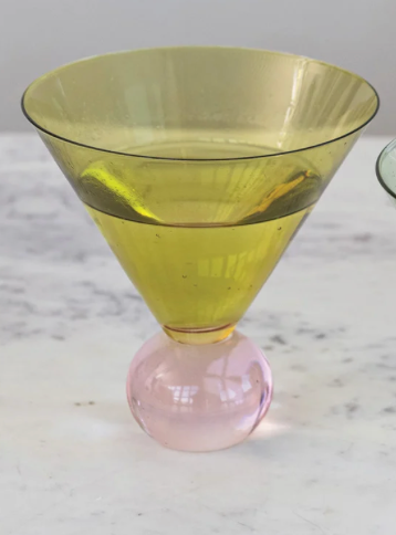 Two-Tone Martini Glass with Ball Stem