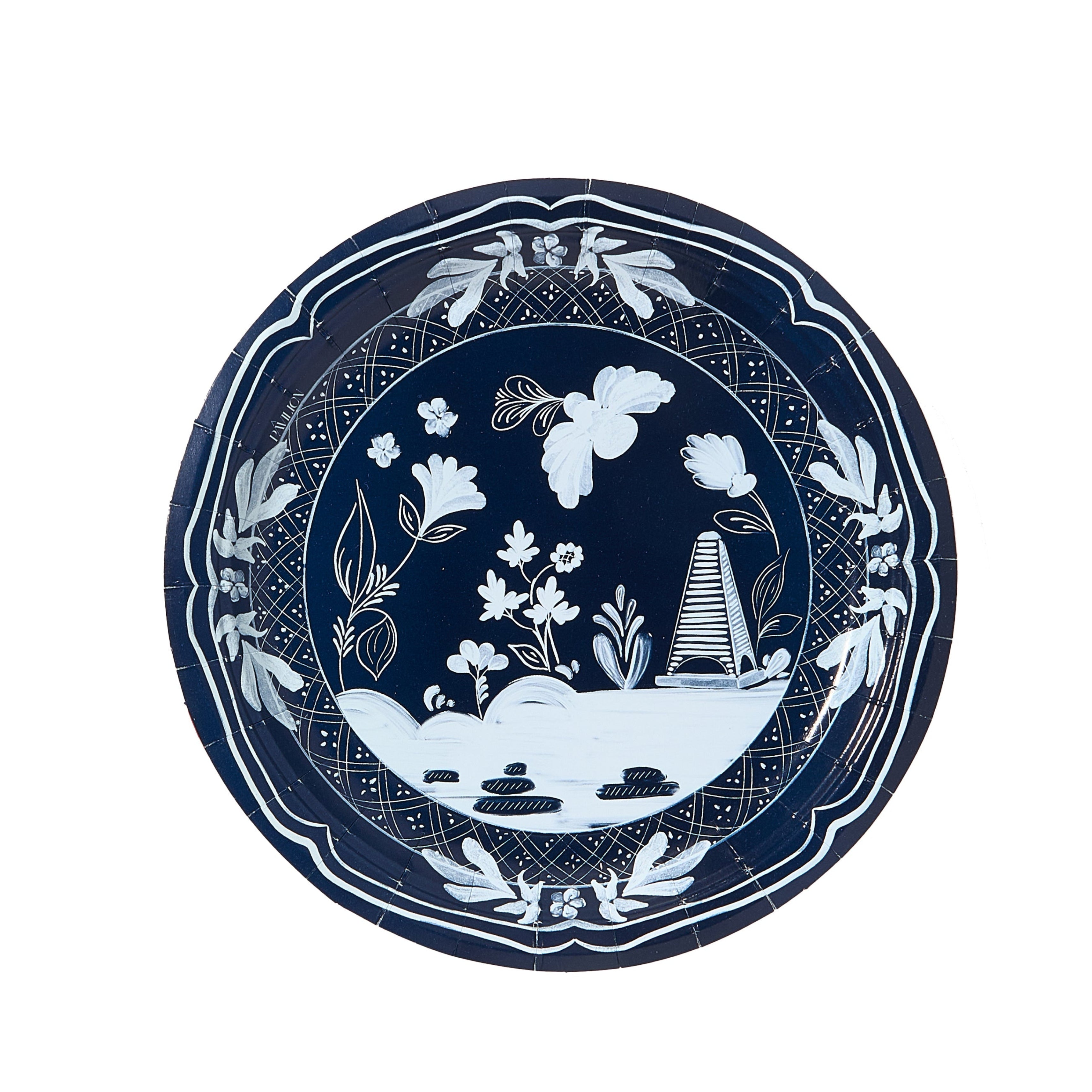 Sky & Navy Beachside Pavilion Dessert Paper Plates - 8 Pack