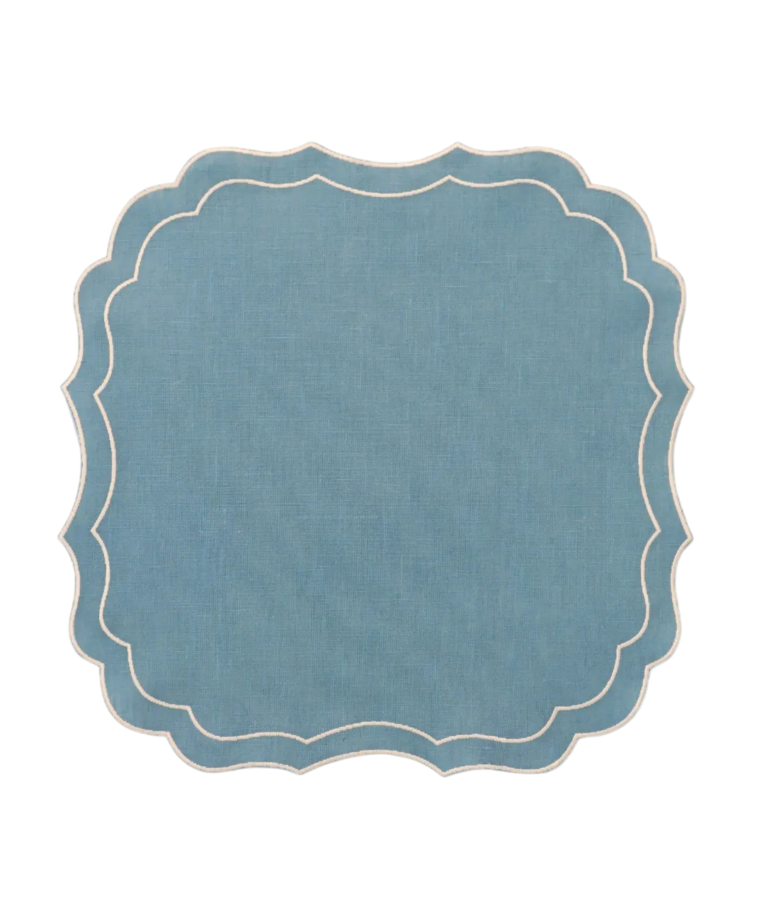 Blue decorative border on a beige background