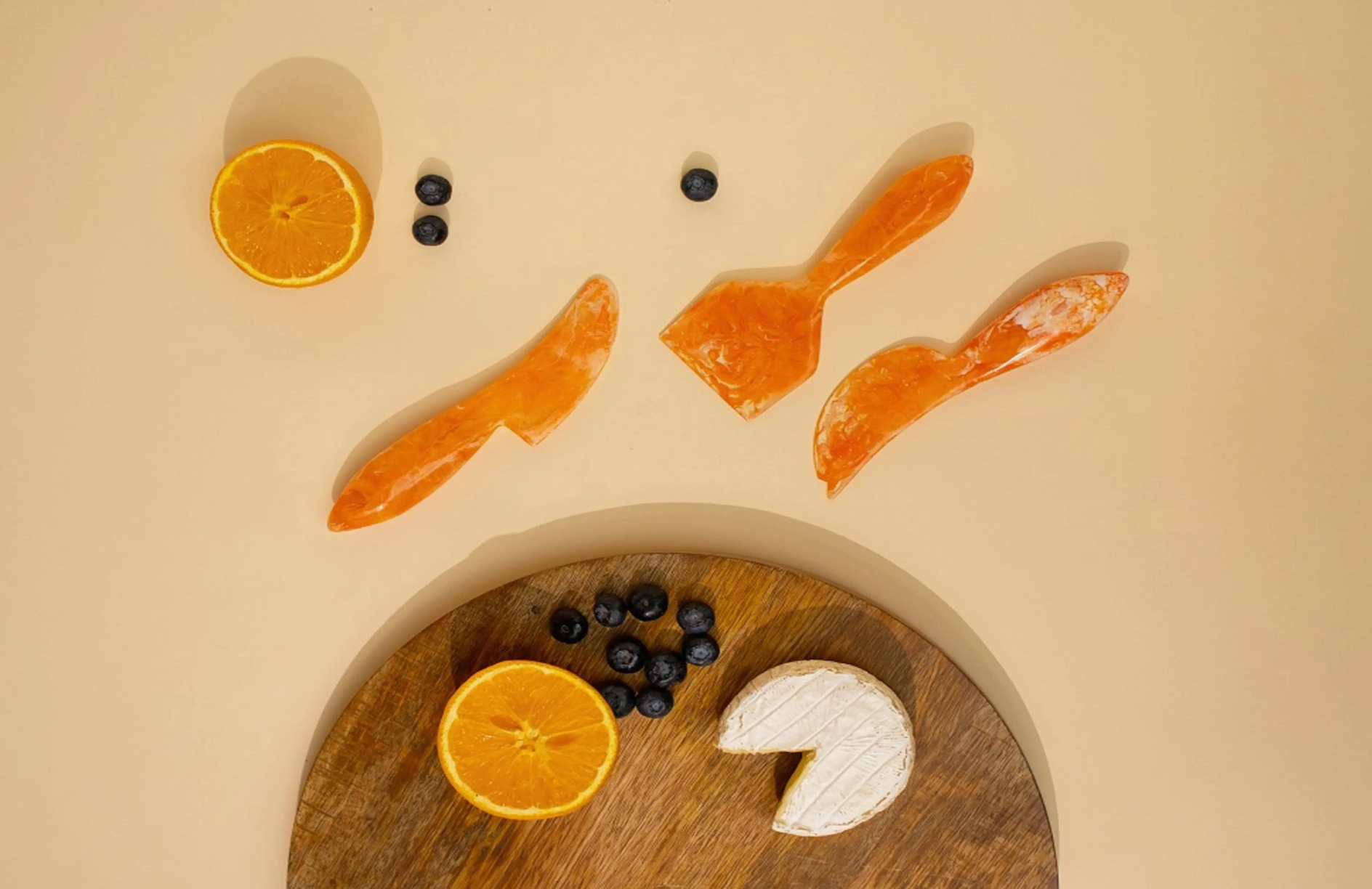 Resin Cheese Knife S/3- Orange