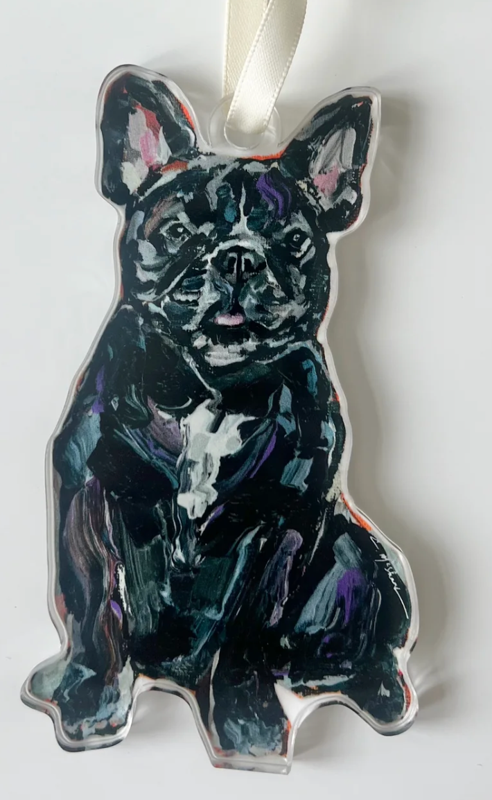 Frenchie Black Acrylic Ornament