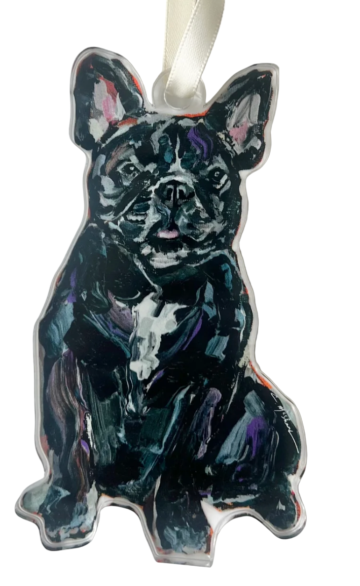 Frenchie Black Acrylic Ornament