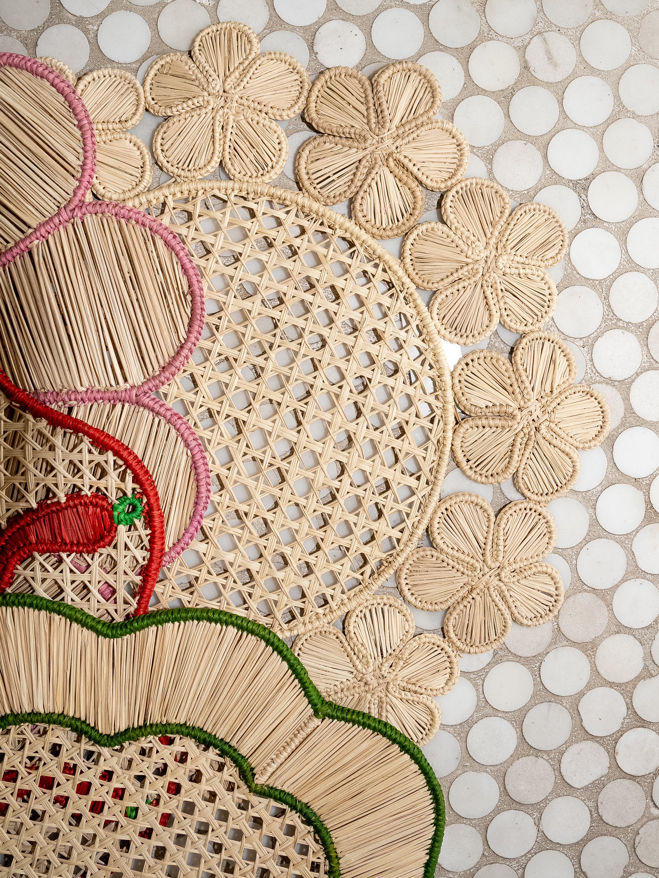 Flowers Around Placemat in Natural