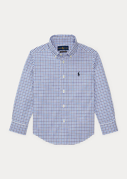 Boys Plaid Poplin Shirt