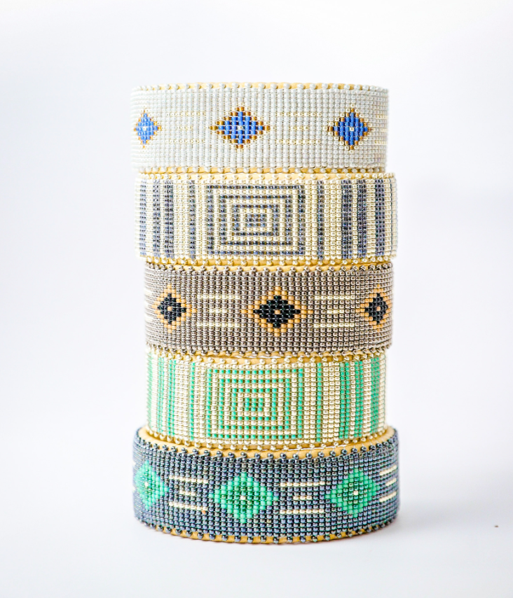 Esme Grey Glass Cuff Large