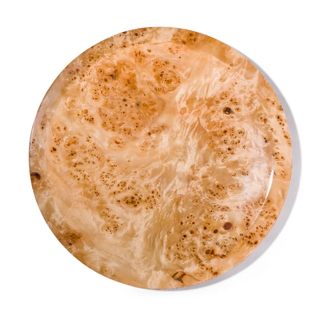 Burl Veneer Round Centerpiece