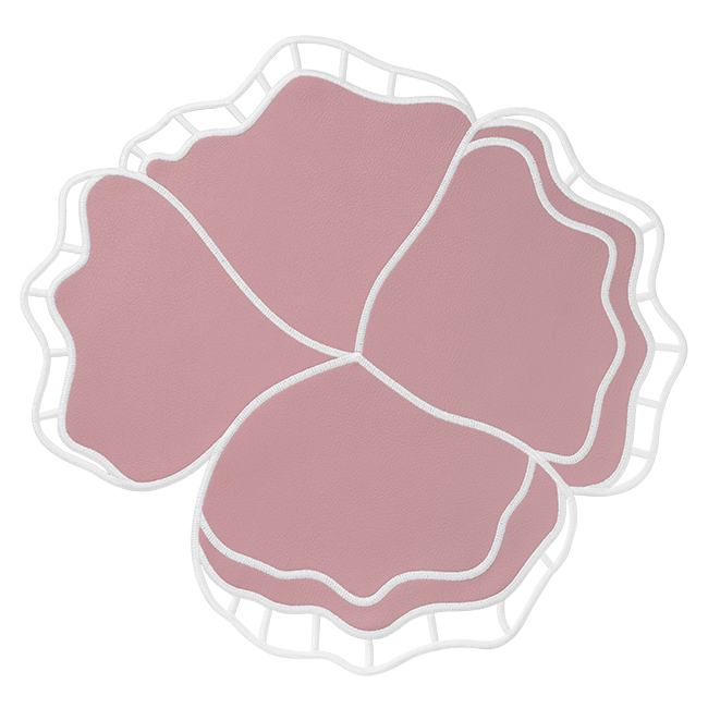 Pink Eclipse Faux Leather Placemat - Set of 6