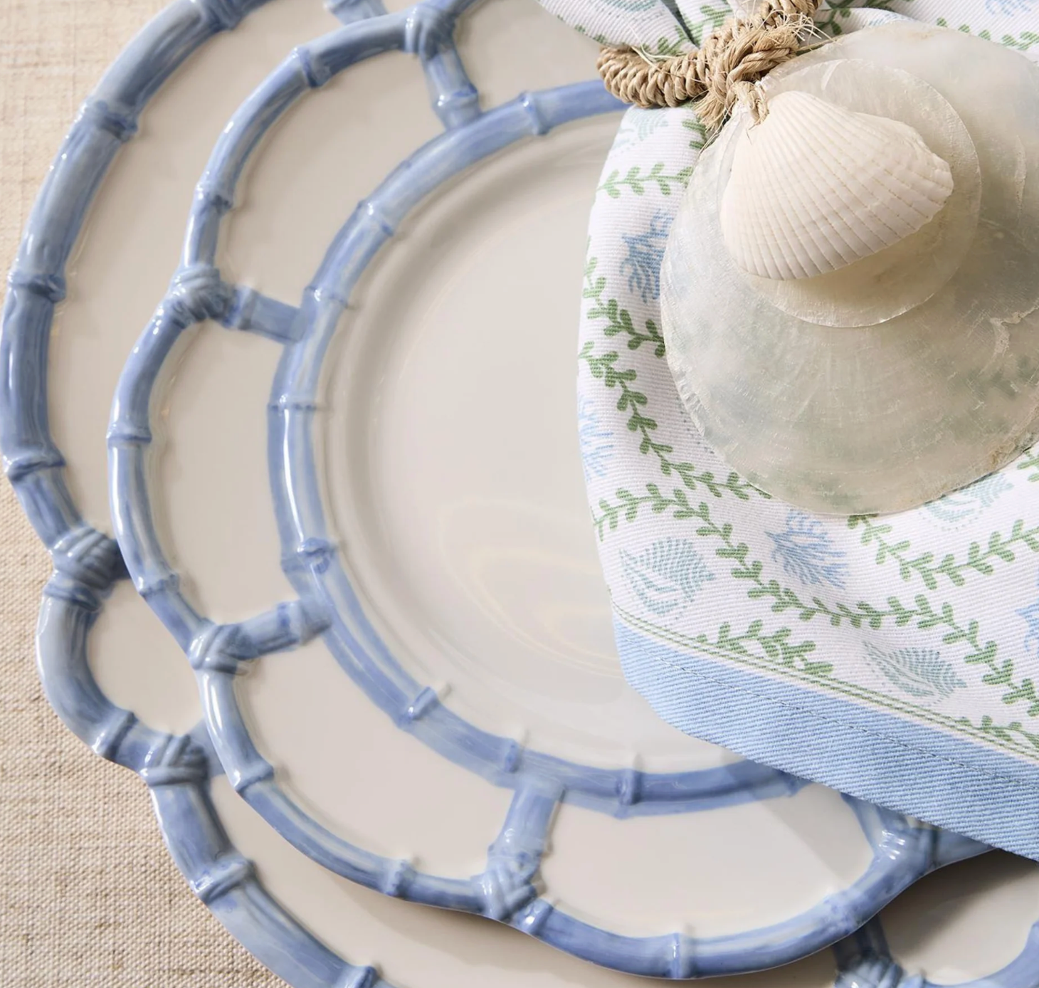 French Blue Bamboo Dinner Plate