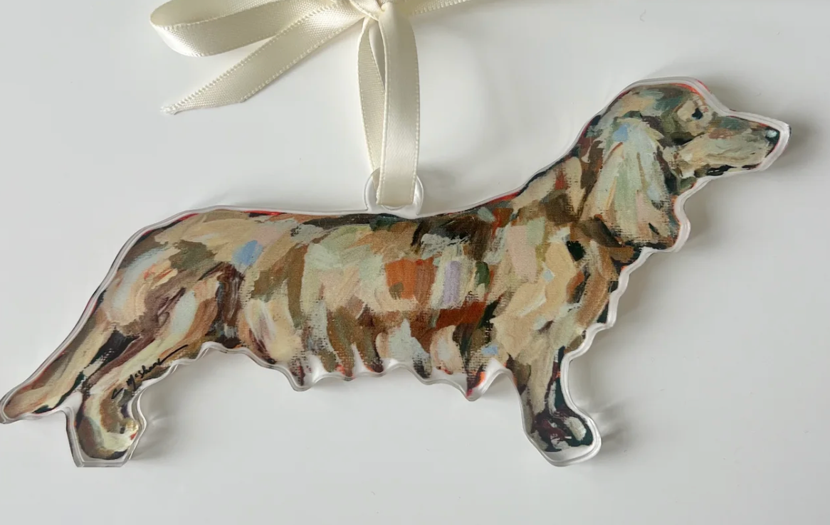 Dachshund Blonde Acrylic Ornament