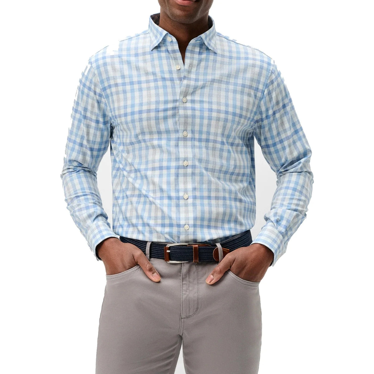 Cay Exploded Gingham Everyday Performance Button-Up Shirt