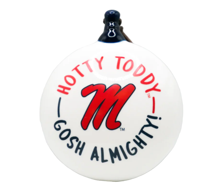 Ole Miss Logo Ceramic Puff Ornament