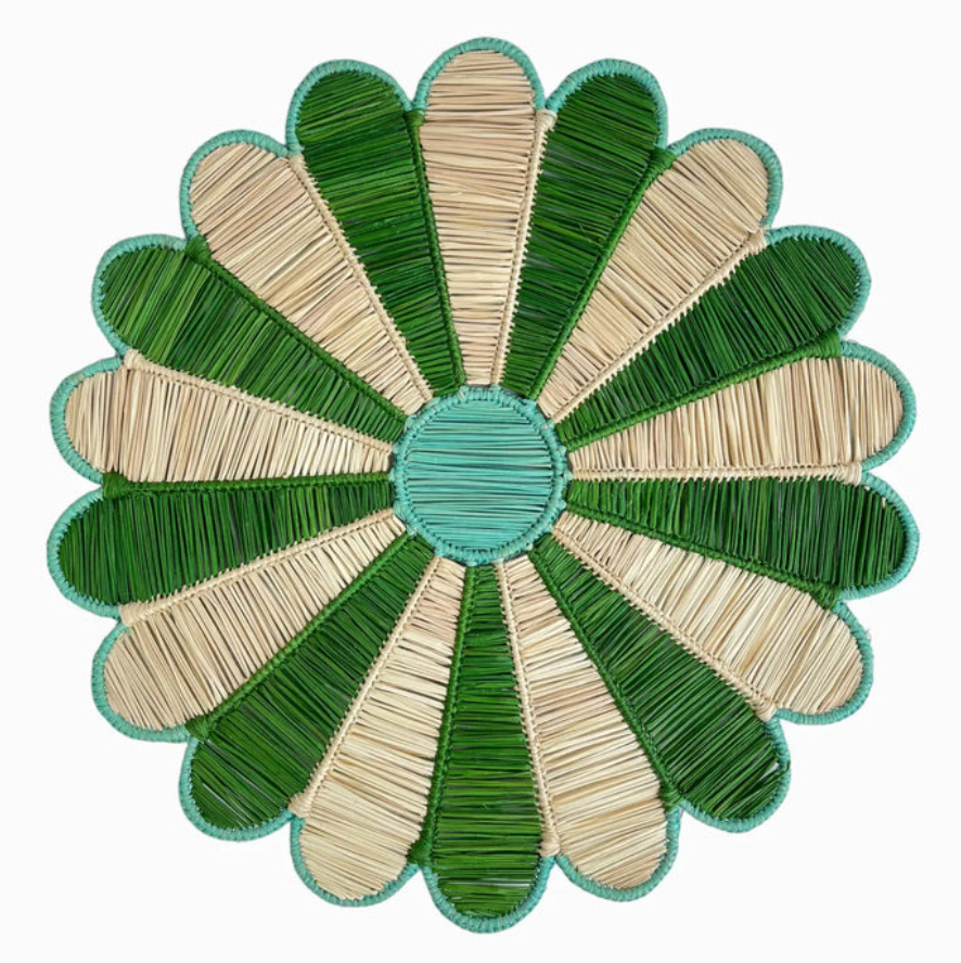 Margarita Placemat-Olive Aquamarine