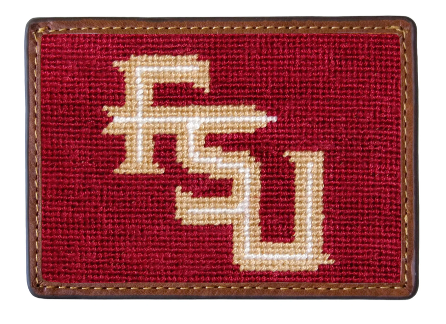 Florida State Needlepoint Card Wallet