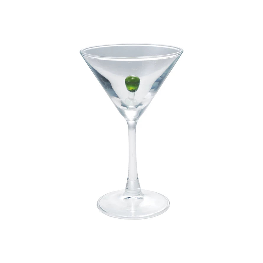 Martini Glass with Olive