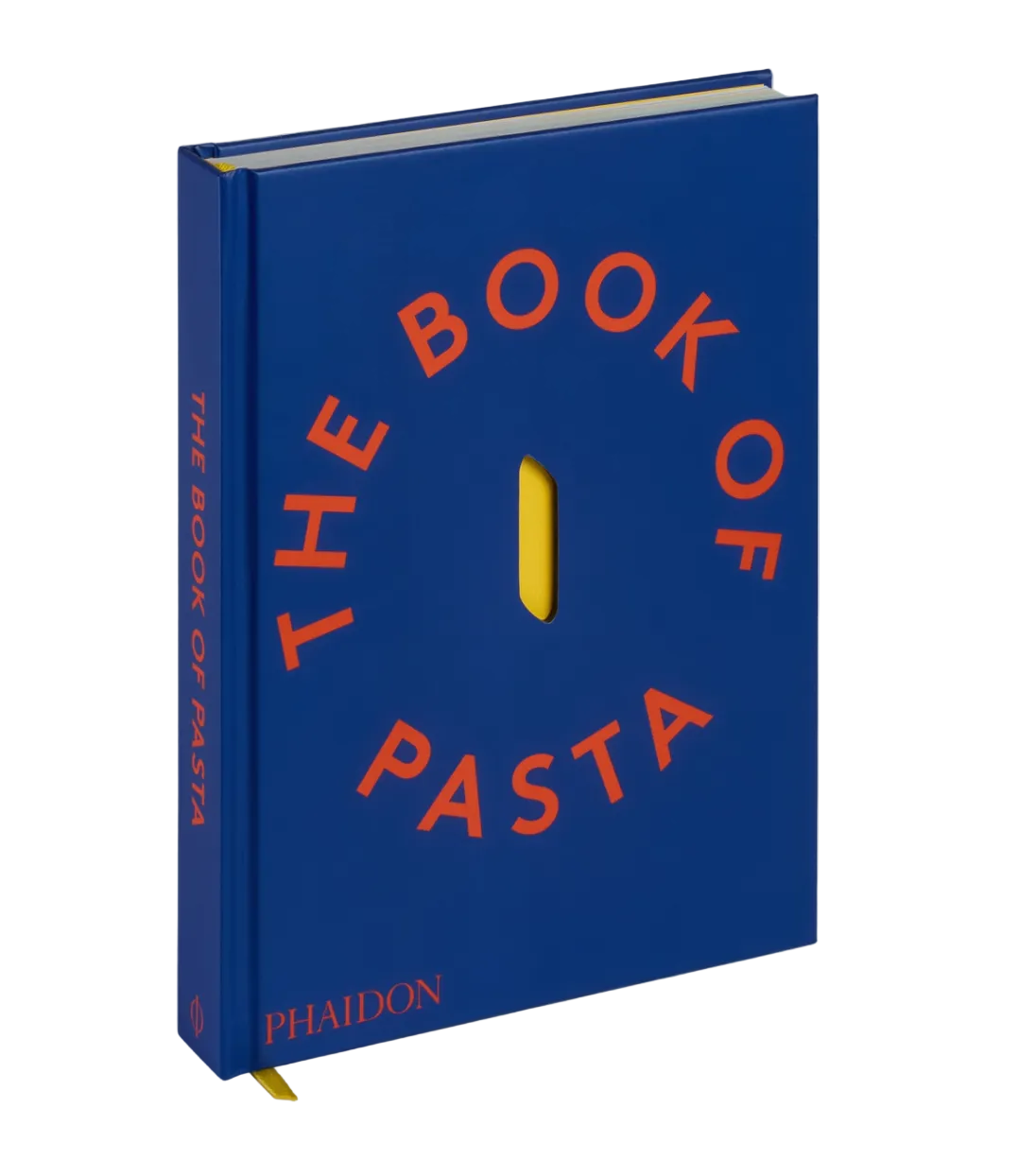 A blue book titled 'The Book of Pasta' by Barilla with a yellow and orange design on the cover.