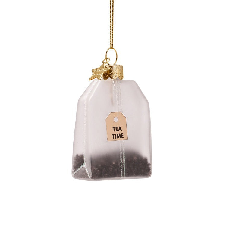 Tea Bag Glass Ornament