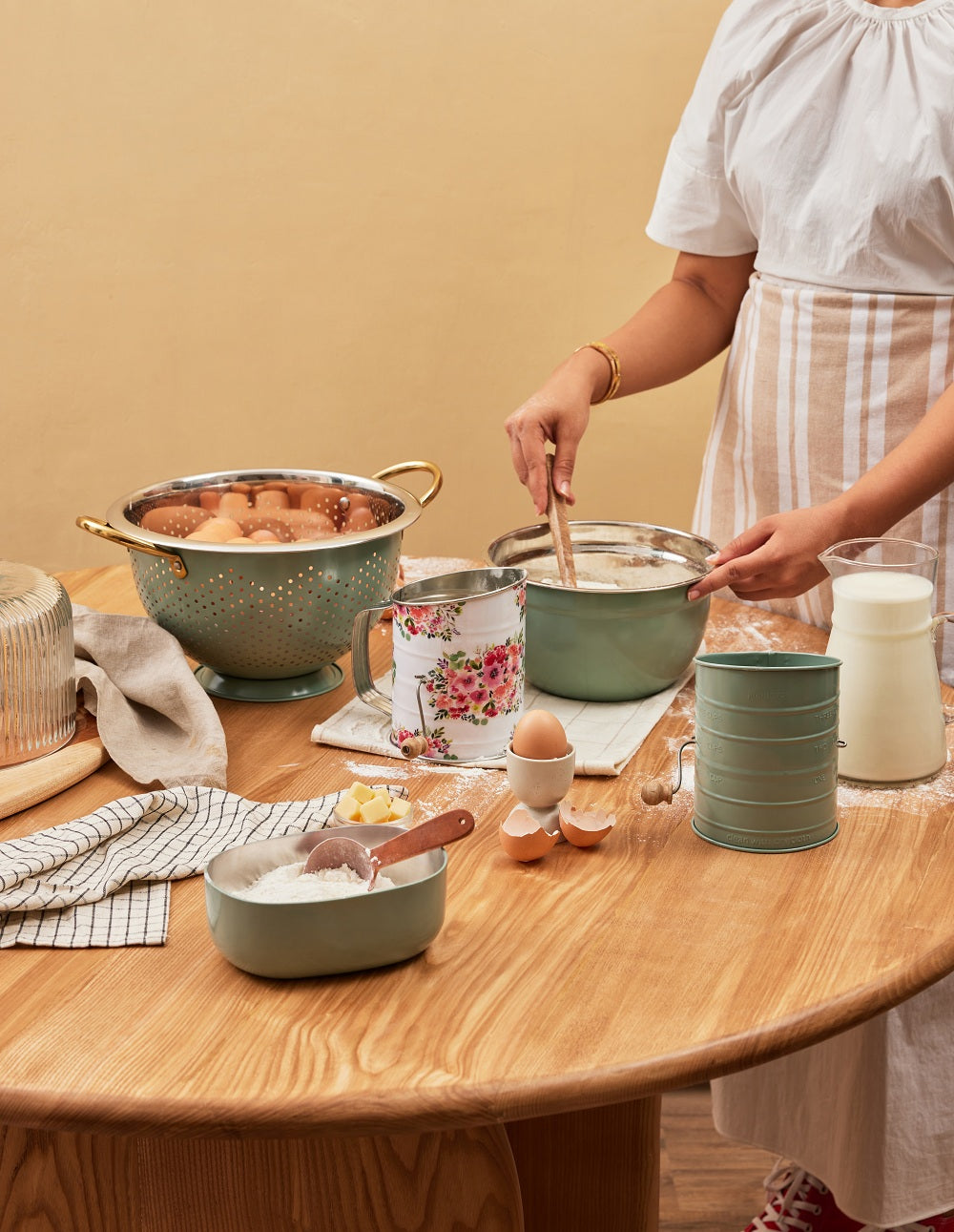 Colum Steel Colander Green