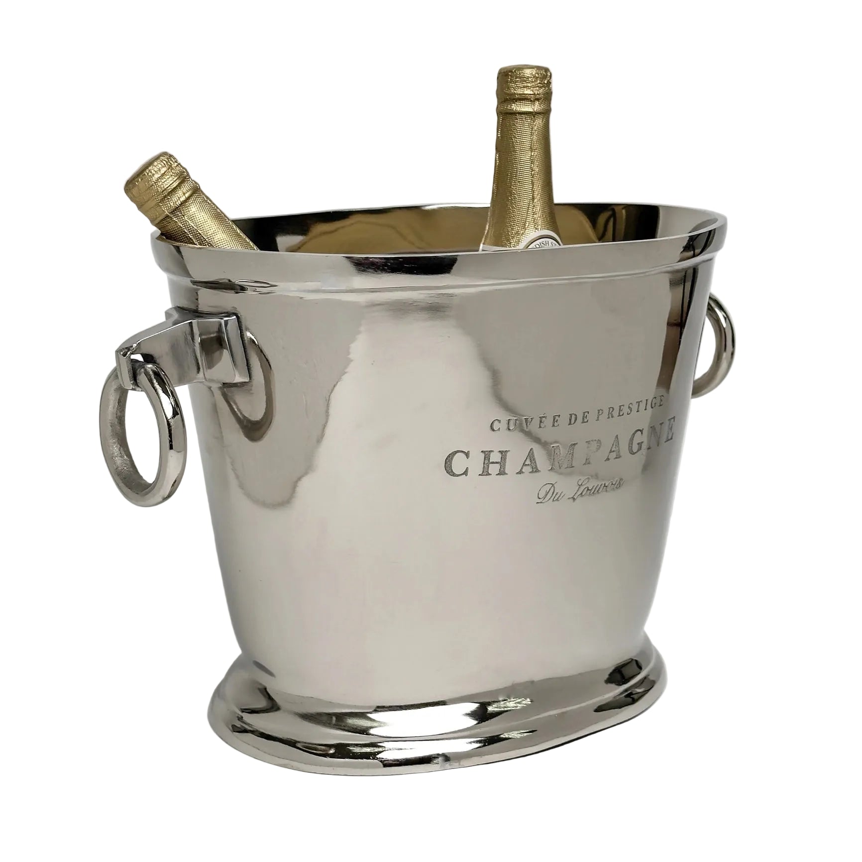 Polished aluminum Champagne bucket w/handles