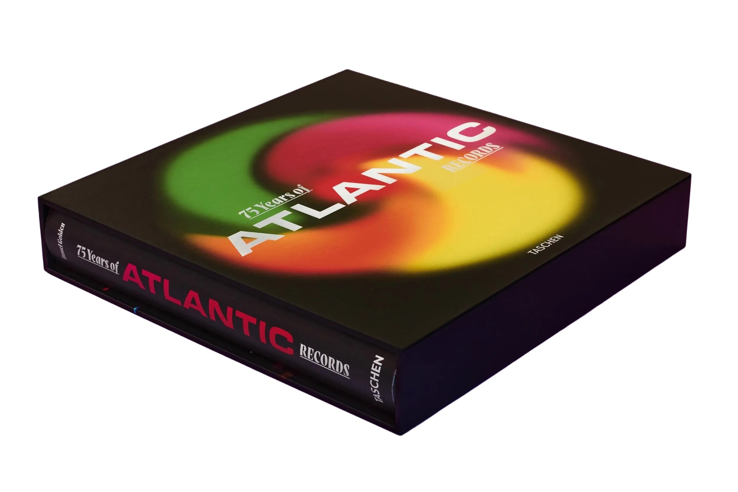 Box set for '25 Years of Atlantic Records' with colorful design on a purple background