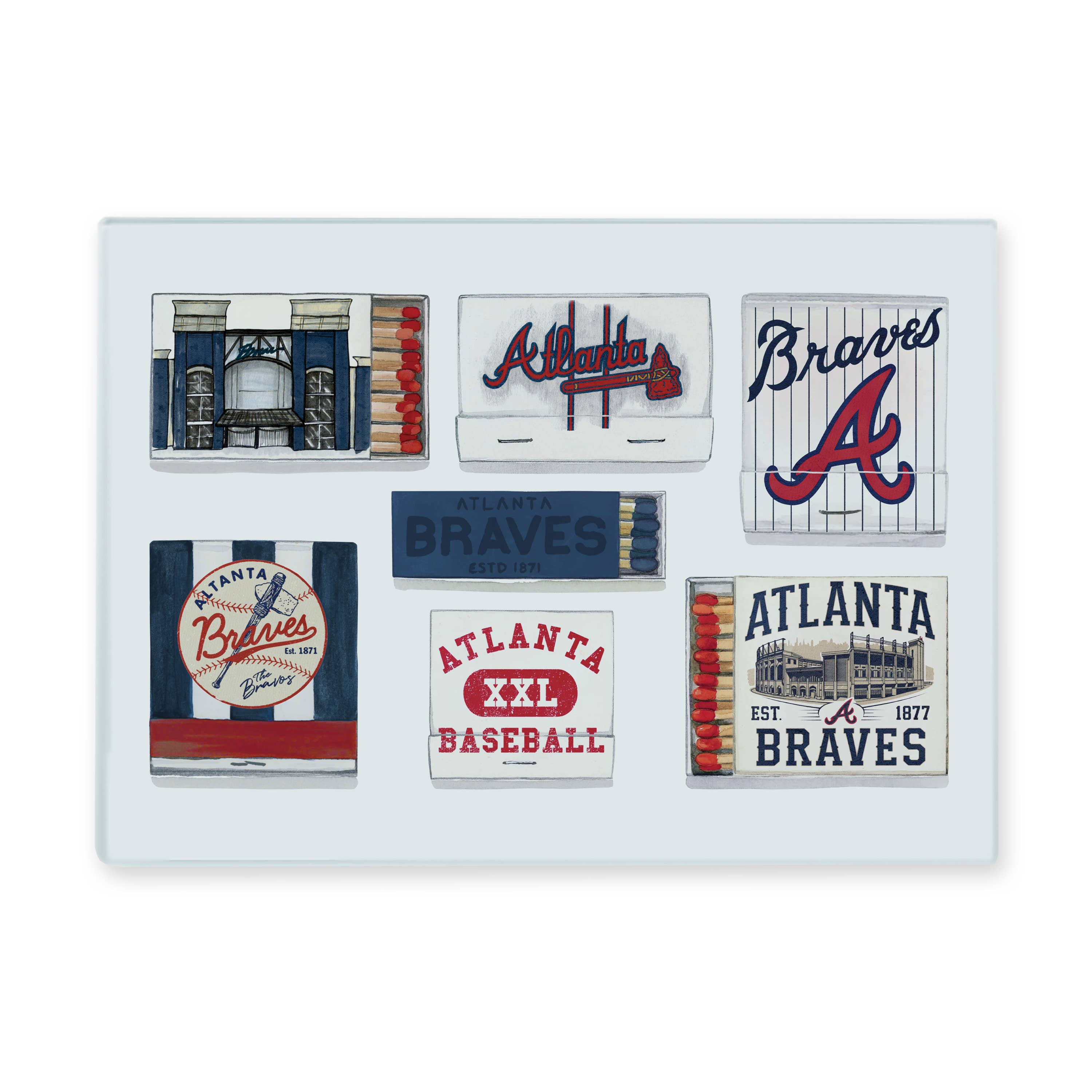 Atlanta Braves Matches Cutting Board