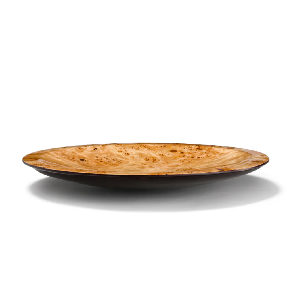 Burl Veneer Round Centerpiece