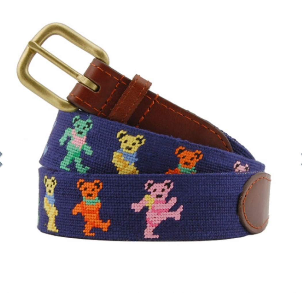 Dancing Bears Needlepoint Belt