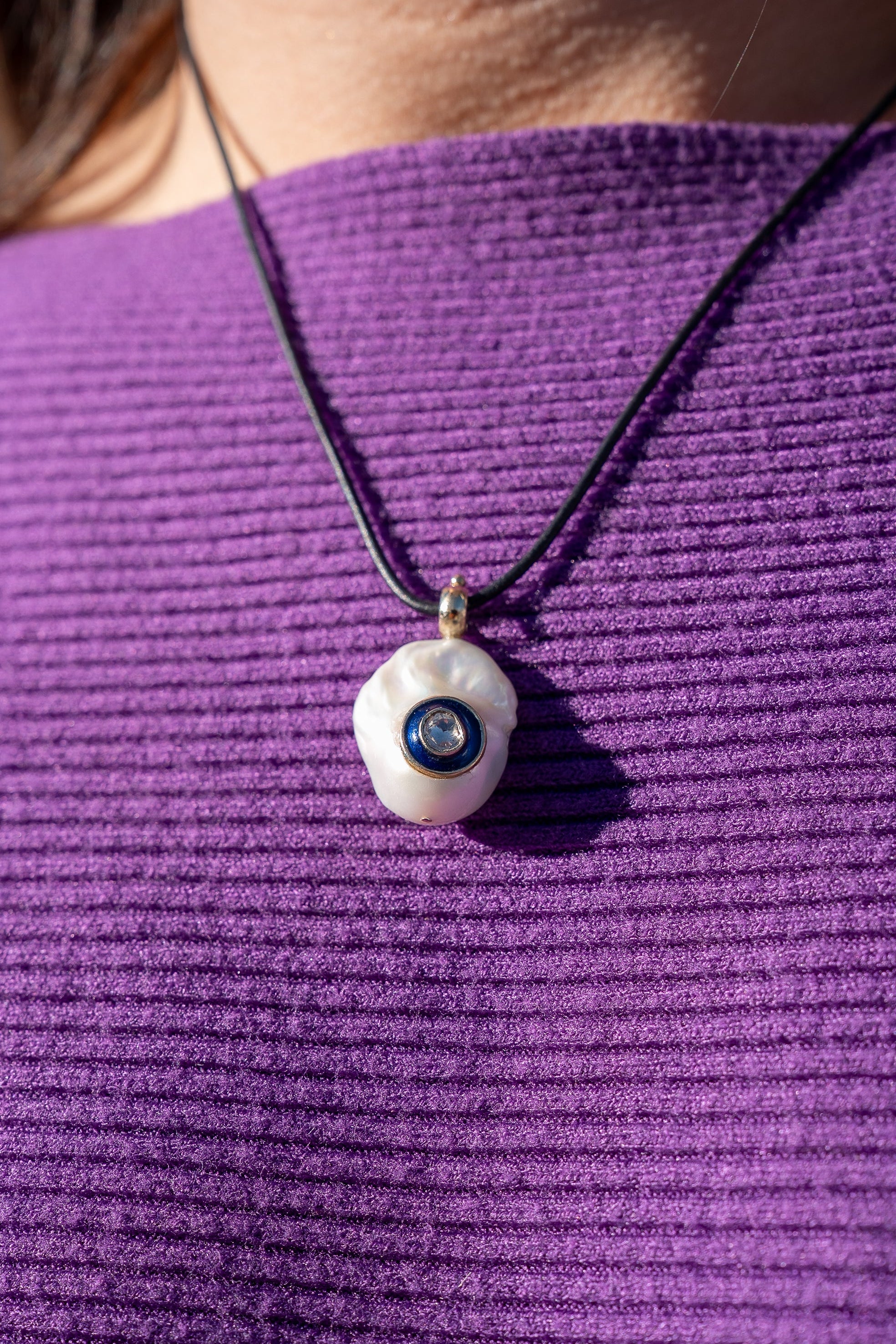 Freshwater Pearl & Polki Diamond Ropę Necklace