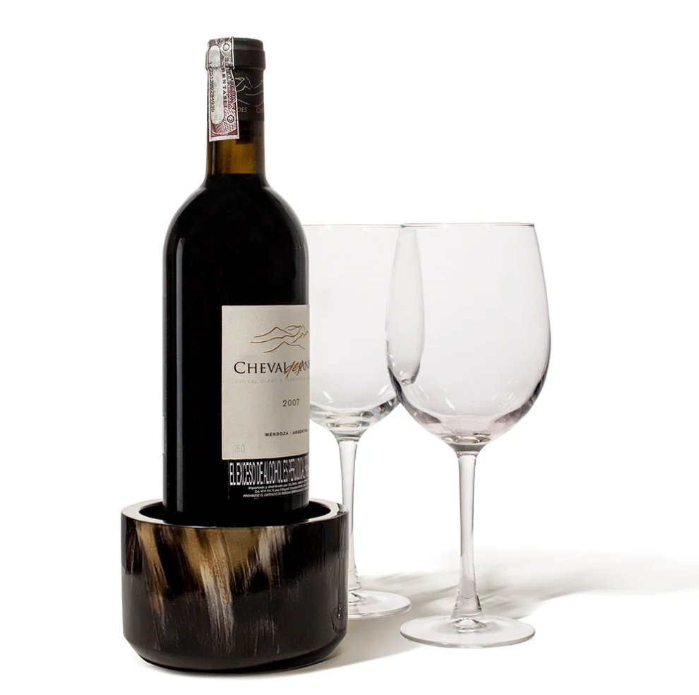 Horn Veneer Wine Bottle Holder